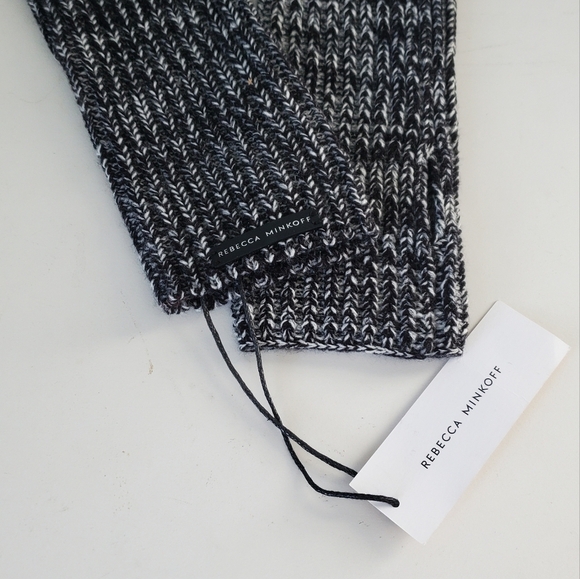 Rebecca Minkoff Armwarmers Marled Black and White New with Tags - Picture 3 of 3
